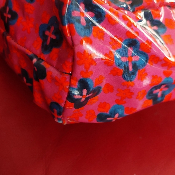 Tory Burch Red, Pink and Blue Floral Cosmetic Bag Oversized - Picture 7 of 8